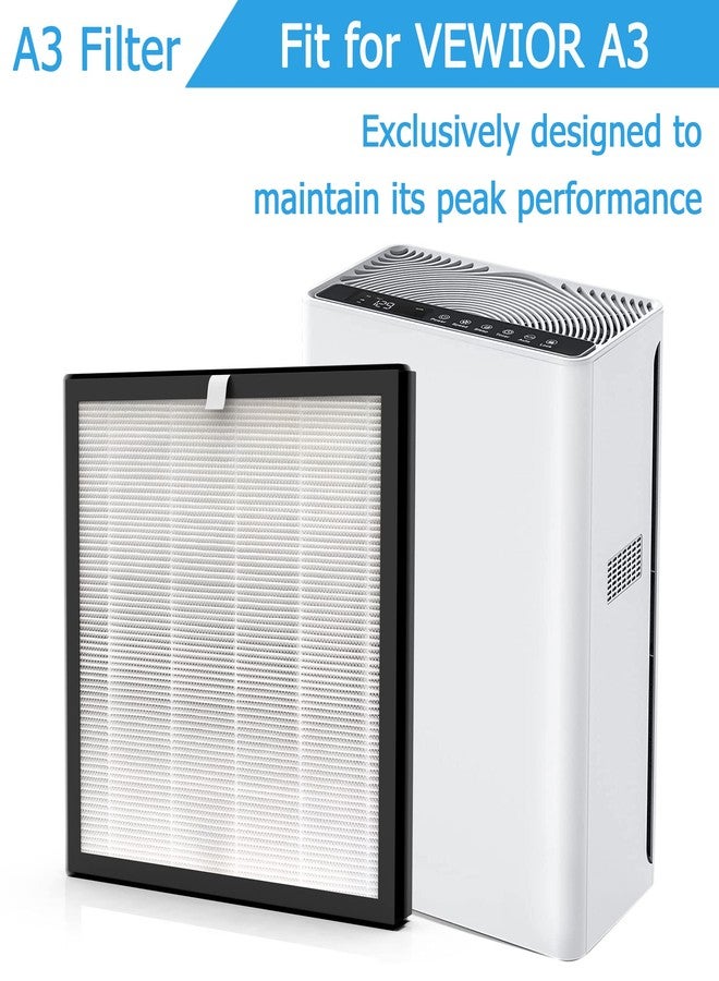 Vegebe A3 H13 HEPA Replacement Filter, Compatible with VEWIOR A3 Air Purifier, 2 Pack - Image 3