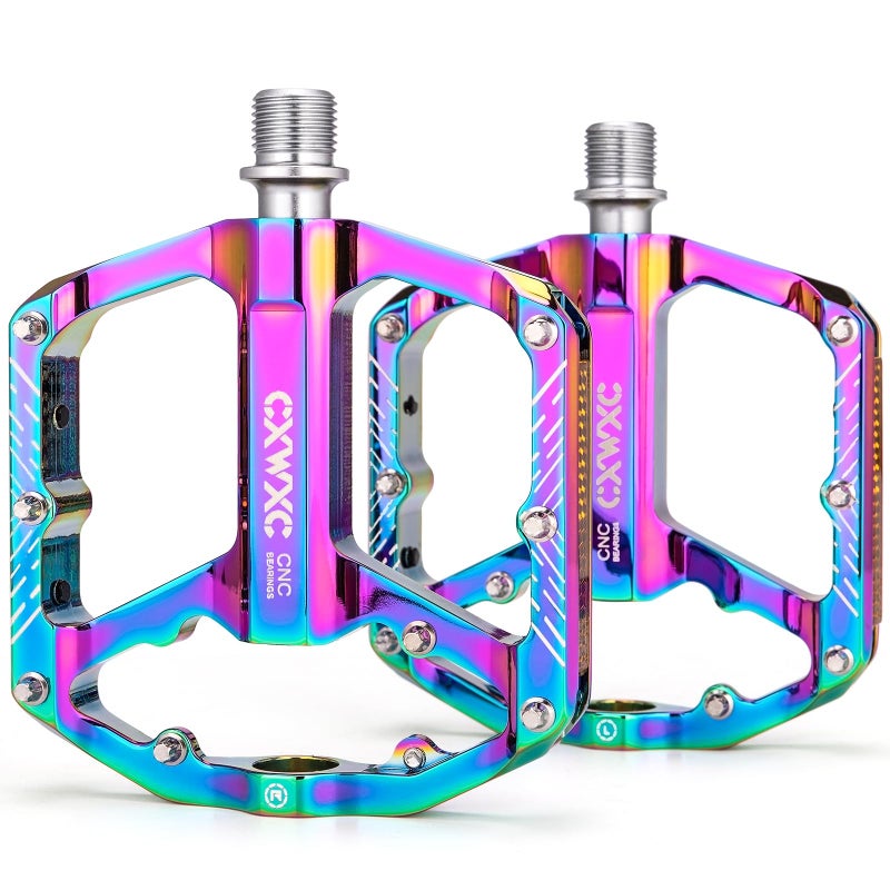 CXWXC Bike Pedals - 9/16" Bicycle Pedals Platform - 3 Sealed Bearing Bike Pedals, Lightweight Plat Pedals for Road Mountain BMX City Bike - Image 1