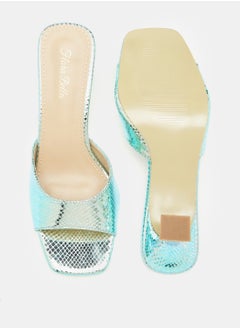 Flora Bella Metallic Textured Slip On Sandals with Stiletto Heel  - Image 4