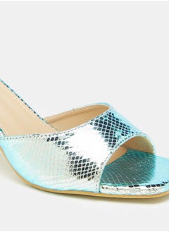 Flora Bella Metallic Textured Slip On Sandals with Stiletto Heel  - Image 5