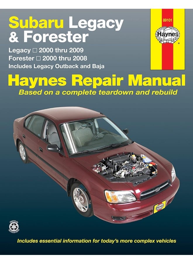 Subaru Legacy & Forester covering Legacy (2000-2009) & Forester (2000-2008), inc. Legacy Outback & Baja Haynes Repair Manual (USA)  - Image 2