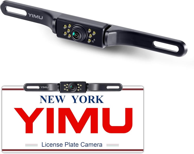 YIMU Car Backup Camera, License Plate Camera with 7 LED Lights Rear Camera, HD Night Vision Rear View Camera,Wide View Angle, IP69K Waterproof Reverse Vehicle Camera for Cars,SUV,Trucks,RV, Pickup - Image 2