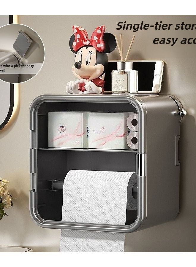 Milk White Wall Mounted Suction Cup Tissue Box Space Saving Bathroom Kitchen Storage - Image 5