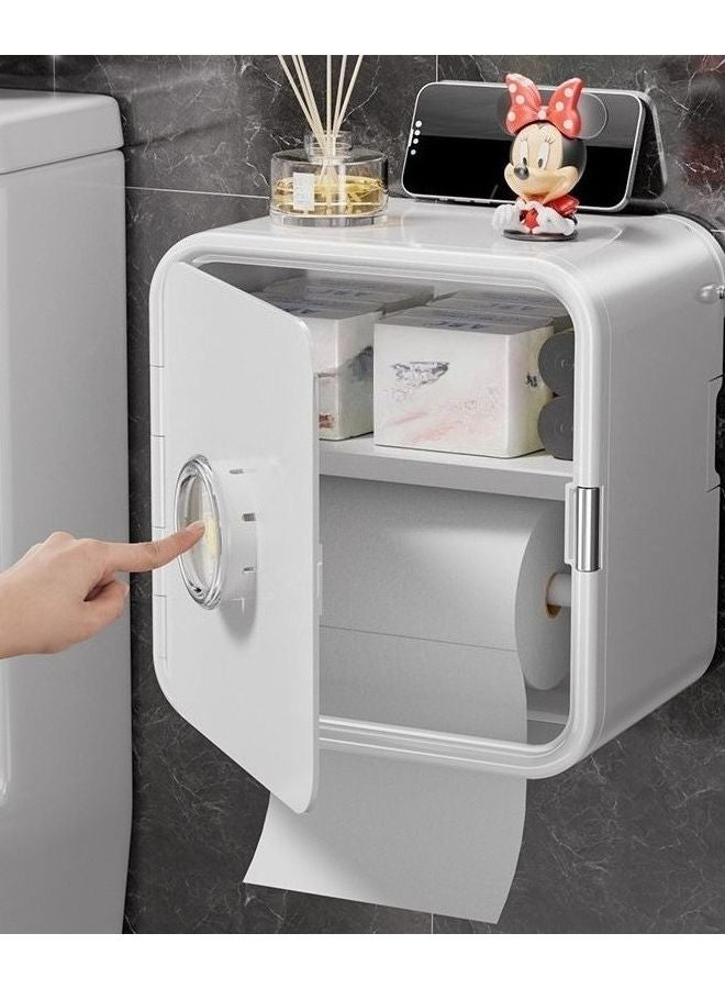 Milk White Wall Mounted Suction Cup Tissue Box Space Saving Bathroom Kitchen Storage - Image 3