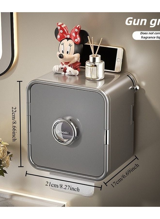 Milk White Wall Mounted Suction Cup Tissue Box Space Saving Bathroom Kitchen Storage - Image 4