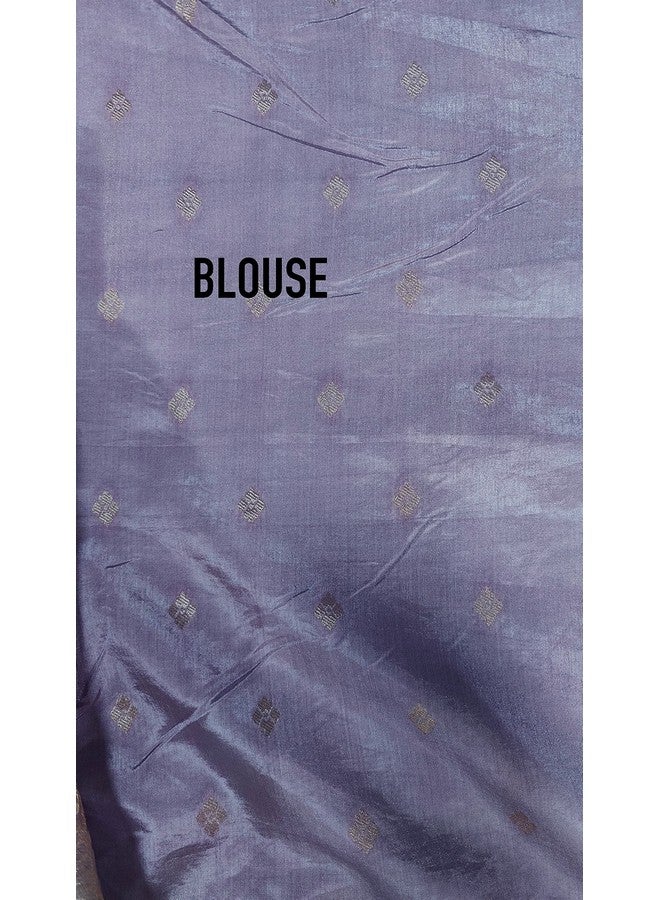 NK Textiles Women's Floral Woven Pastel Coloured Organza Silk Saree with Blouse (9 COLORS) - Image 5
