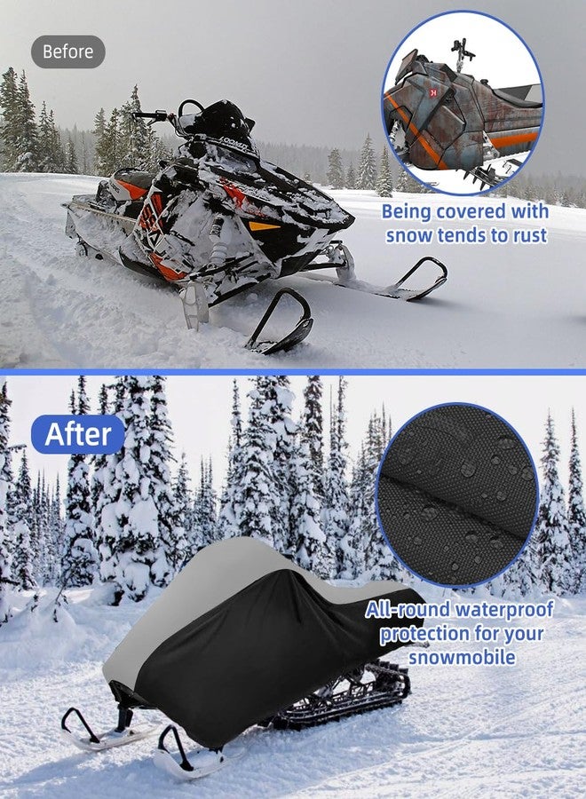 Zenicham Snowmobile Cover, Universal Waterproof Snowmobile Storage Cover for Polaris, Yamaha, Arctic Cat, Skidoo Fits Snowmobiles 115" L x 51" W x 48" H - Image 2