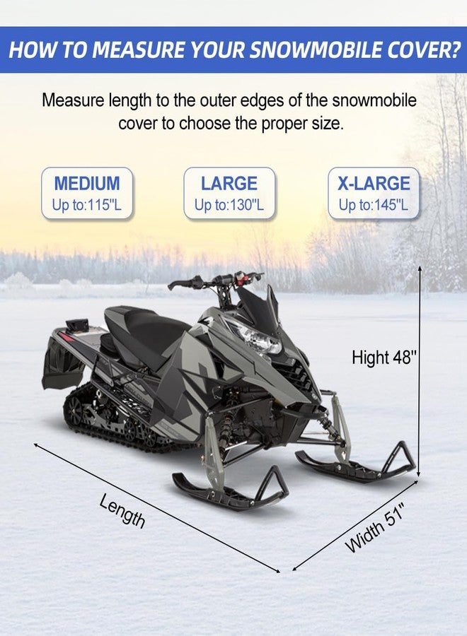 Zenicham Snowmobile Cover, Universal Waterproof Snowmobile Storage Cover for Polaris, Yamaha, Arctic Cat, Skidoo Fits Snowmobiles 115" L x 51" W x 48" H - Image 4