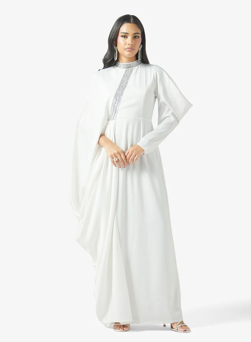 جولدن ابل Mock Neck  Maxi Dress