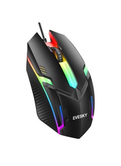 Generic Product To Wired Mouse Mute Game E-sports Mechanical Office Usb Desktop Laptop-Color:E03 Black Gaming Mouse + Mouse Pad  - Image 4