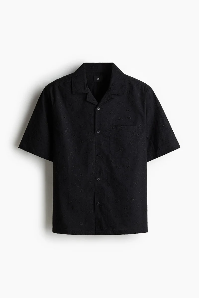H&M  Regular Fit Embroidered resort shirt for Men | Best Price UAE