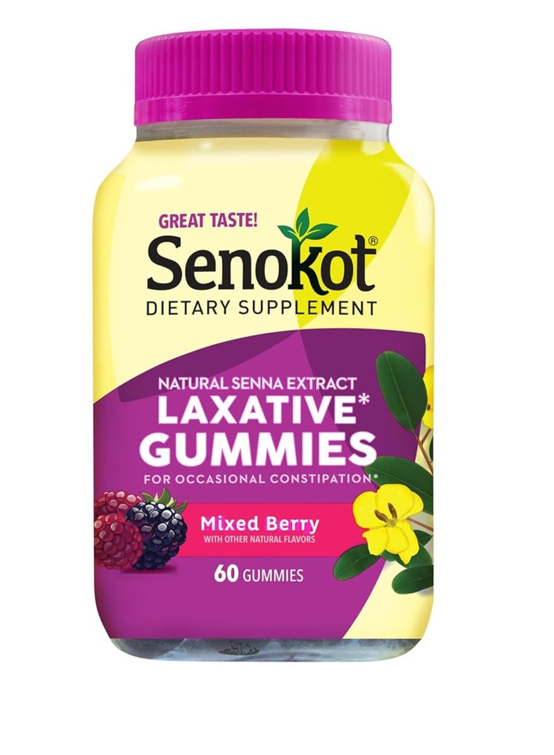 Senokot Natural Senna extract Laxative Mixed Berry 60 Gummies