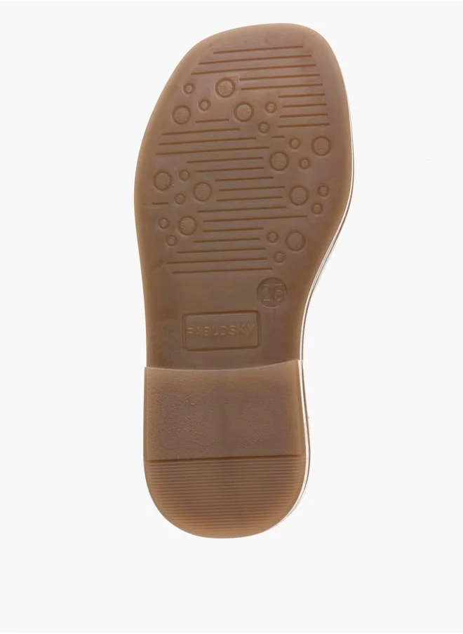 Pablosky Girls' Strappy Sandals with Hook and Loop Closure
