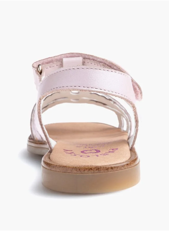 Pablosky Girls' Strappy Sandals with Hook and Loop Closure
