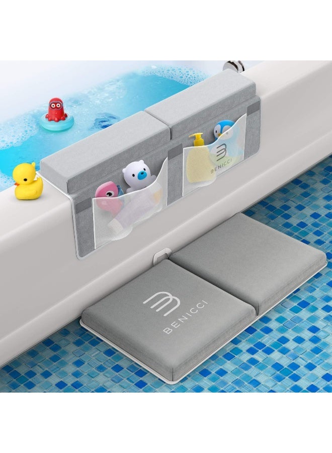 Benicci Comfortable Bath Kneeler and Elbow Kneeling Rest Pad for Baby Bathing Parents - Painless Foam Mat with Toy Organizer Pockets - Quick Drying, Foldable, Non-Slip for Baby and Toddler Bathing - Image 1