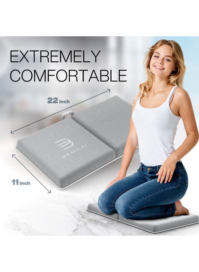 Benicci Comfortable Bath Kneeler and Elbow Kneeling Rest Pad for Baby Bathing Parents - Painless Foam Mat with Toy Organizer Pockets - Quick Drying, Foldable, Non-Slip for Baby and Toddler Bathing - Image 2