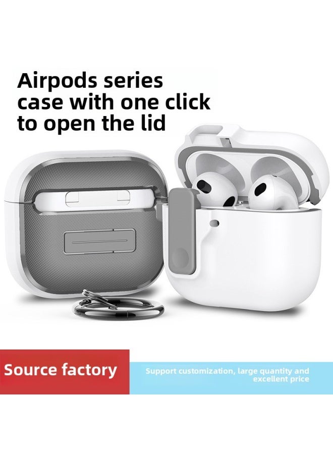 Generic - Elastic Cover Airpods 4 Generation Protective Cover Drop-resistant 2024 Suitable For Apple Earphone Case Simple Airpods Case-Color:Fluffy Gray-Applicable Models:Airpods Pro2 Generation - Image 1