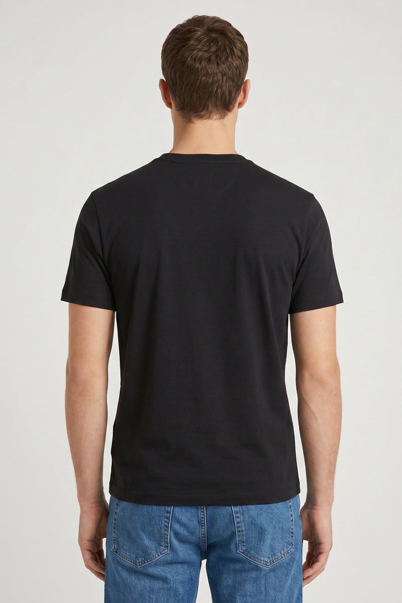 La Martina Men Crew Neck Short Sleeve Brand Logo T-Shirt, Black - Image 4
