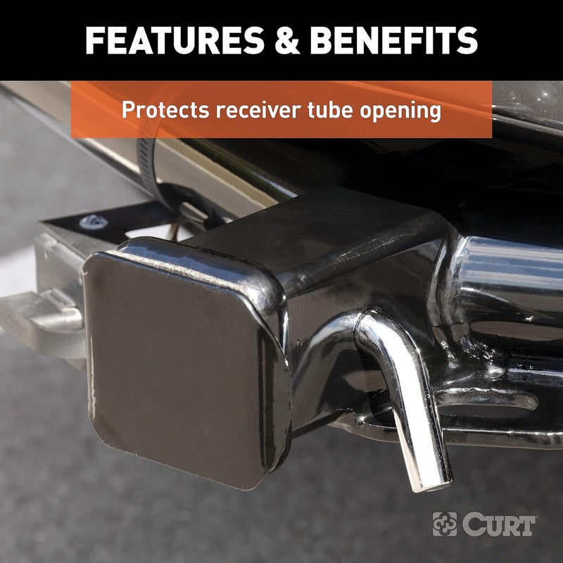 CURT Black Steel Trailer Hitch Cover for 2-Inch Receiver - Image 3