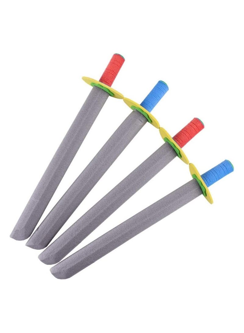 ماكس وشركاه 4 قطع ألعاب سيف للأطفال باللون الأزرق والأحمر، لعبة سيف إسفنجية مرحة للأطفال من إسفنج EVA - Image 1