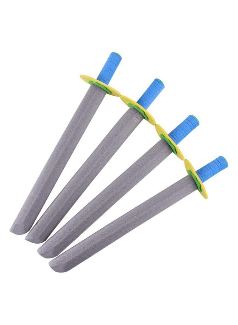 ماكس وشركاه 4 قطع ألعاب سيف للأطفال باللون الأزرق والأحمر، لعبة سيف إسفنجية مرحة للأطفال من إسفنج EVA - Image 5