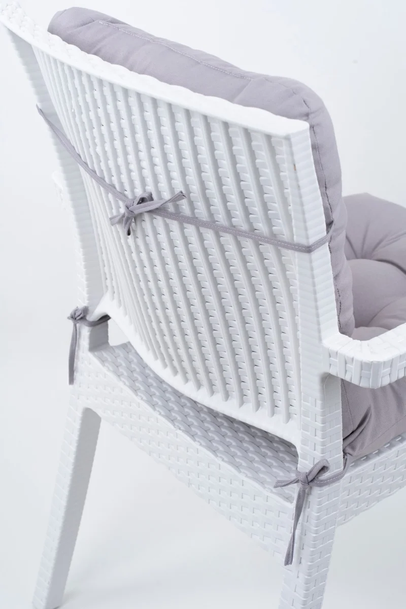 Altın Pamuk Neva Pofidik Gray Backed Chair Cushion Special Stitched Laced 44x88 Cm