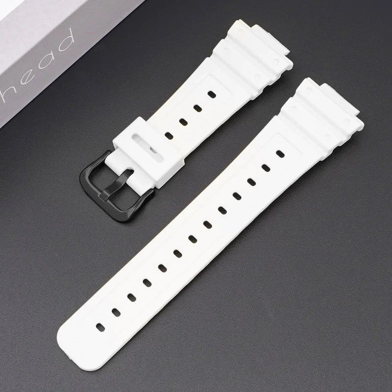 Bluejw Replacement Rubber Strap for Casio G-SHOCK GA-2100 DW-5600 – 16mm TPU Sport Watch Band with Stainless Steel Buckle - Image 1