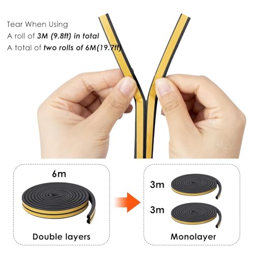 Kriq Self-Adhesive Door and Window Seal Strip || Soundproof Door Bottom Sealing Strip for Noise Gap Blocker || Waterproof, DustProof, NoiseProof, Bug, Draft Protector Rubber Strip (Weather Strip) - Image 4
