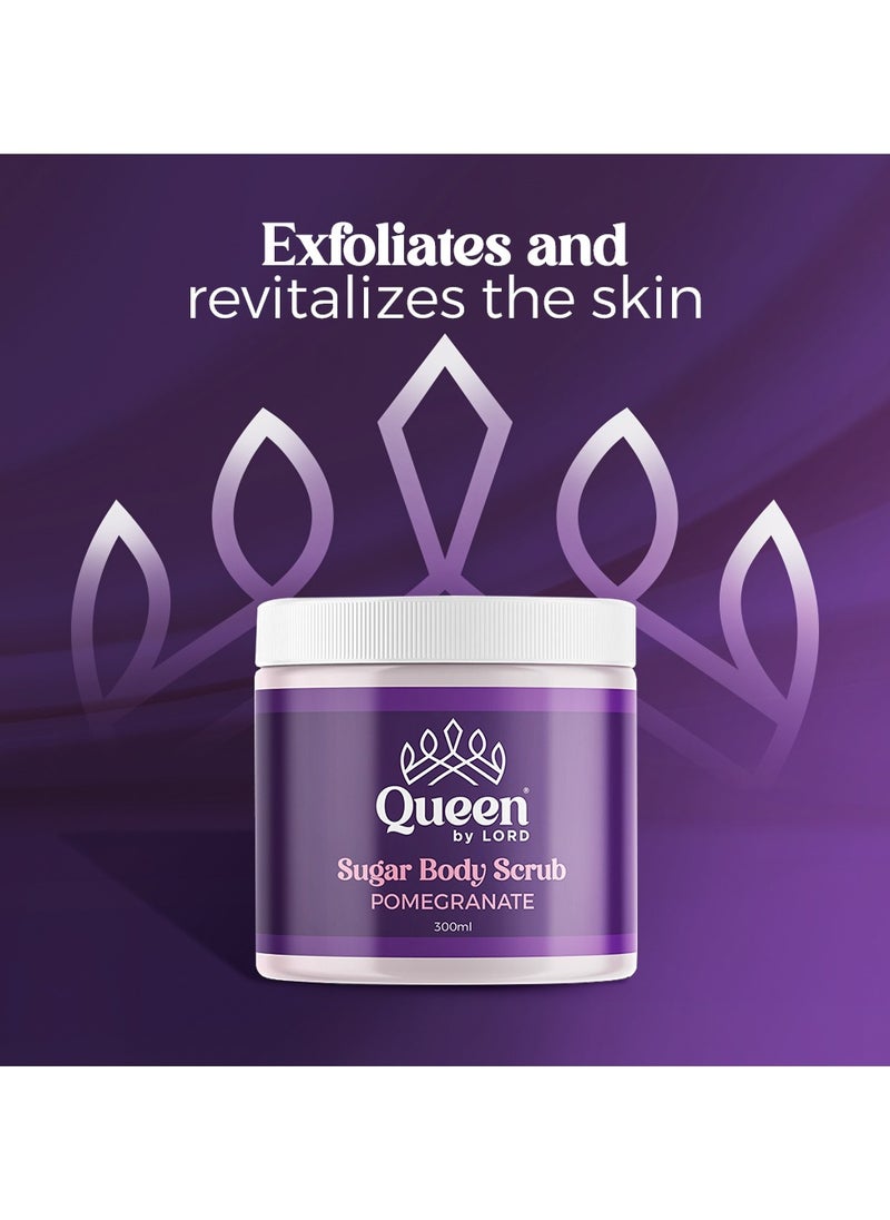 Queen By Lord Body Sugar Scrub With Pomegranate Scent - 300 gm - Packaging May Vary  - Image 5