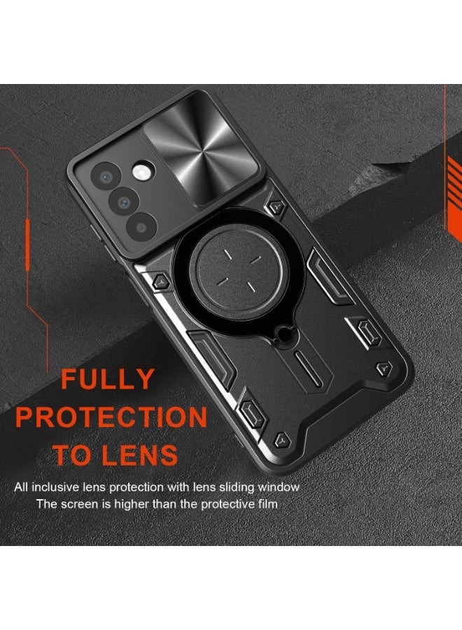 for Samsung Galaxy A26 5G Case, Slide Camera Lens Cover, Magnetic Ring Holder Kickstand Protective Phone Case for Samsung Galaxy A26 5G, Black - Image 5