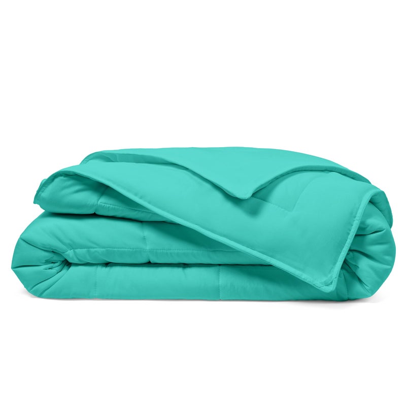 Cosy House Collection Luxury Down Alternative Comforter - Rayon Derived from Bamboo - Bedroom Essentials - All Season Use - Box Stitch Construction & Duvet Loops (Twin/Twin XL Turquoise) - Image 1