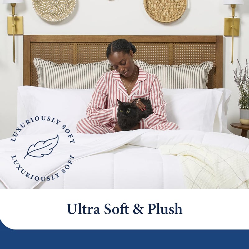 Cosy House Collection Luxury Down Alternative Comforter - Rayon Derived from Bamboo - Bedroom Essentials - All Season Use - Box Stitch Construction & Duvet Loops (Twin/Twin XL Turquoise) - Image 2