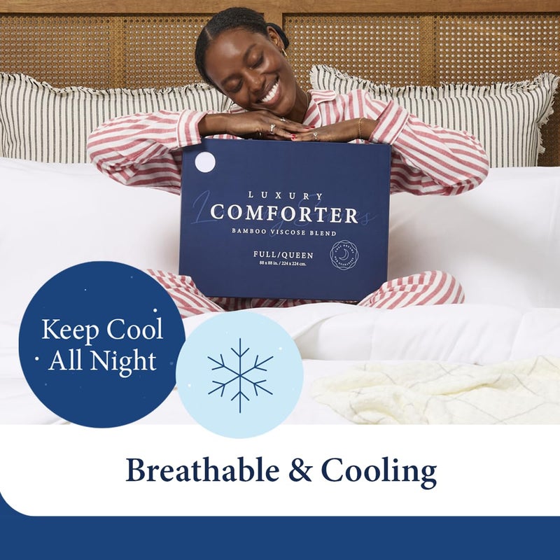 Cosy House Collection Luxury Down Alternative Comforter - Rayon Derived from Bamboo - Bedroom Essentials - All Season Use - Box Stitch Construction & Duvet Loops (Twin/Twin XL Turquoise) - Image 3