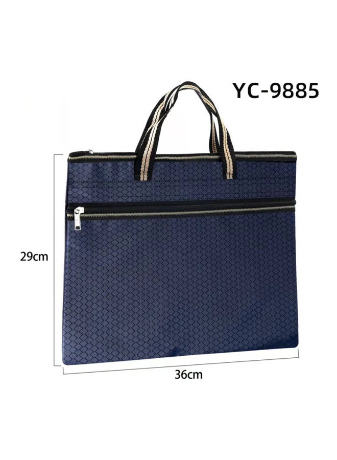 HELPS A4 Satchel Document Bag Customized Large-capacity Multi-functional Document Bag Oxford Cloth Double Zipper Information Conference Briefcase - Image 1