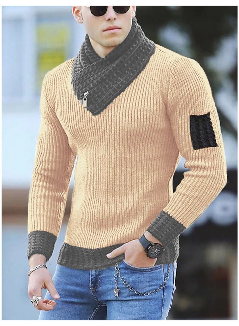 NIBEMINENT Winter Men's Fitted Sweater High-Quality Fashionable Youth-Oriented Thick And Warm Pullover Sweater With Added Insulation - Image 1