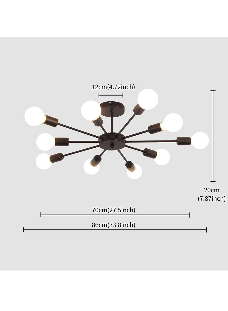 جيادي مصباح سقف ثريا أسود حديث LED لغرفة النوم وغرفة المعيشة مصباح جزيئي تركيبات إضاءة داخلية ، بدون لمبات - Image 3