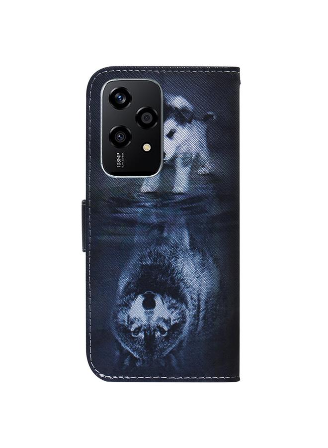 زبون جراب هاتف Honor 200 Lite Global برسومات ملونة من الجلد القابل للطي - Image 4