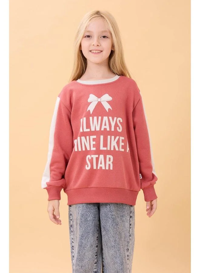 Perendi Girl's Printed Crew Neck Seasonal Sweatshirt – Kiremit