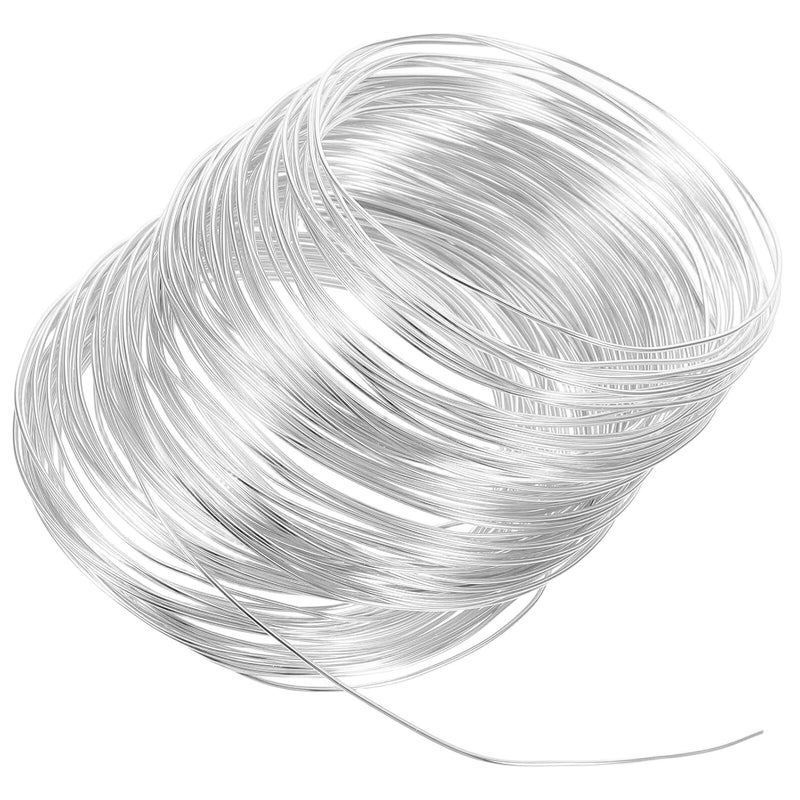 خيط من الألمنيوم من شركة WOONEKY، قطر 1.0 مم، طول 30 مترًا، لون فضي، قابل للطي، مناسب لصناعة المجوهرات اليدوية، ترتيب الخرز، النحت، والحرف الزخرفية النباتية. - Image 1