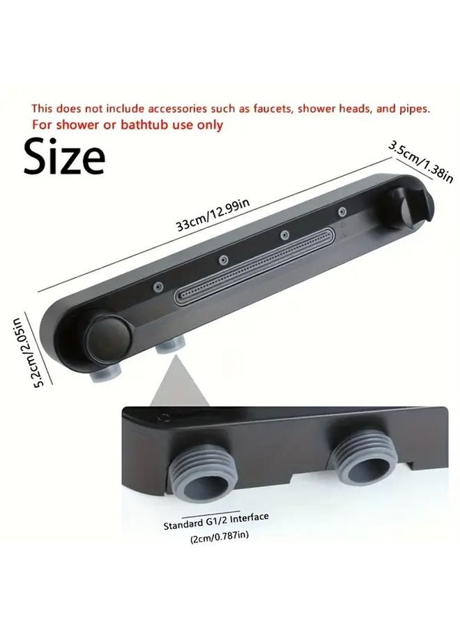 Black Wall Mounted Shower Head Easy Installation No Electricity Needed - Image 4