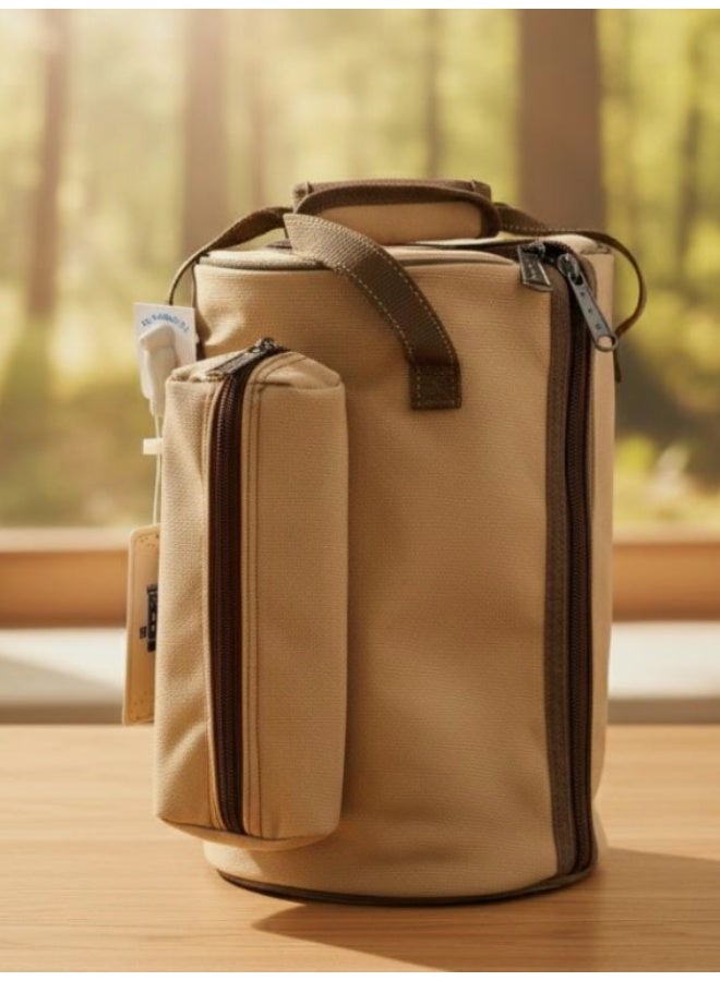 BAB Tall Camping Storage Bag 21×21×31 cm – Khaki Outdoor Gear Organizer for Hiking, Picnic & Travel Essentials - Image 2