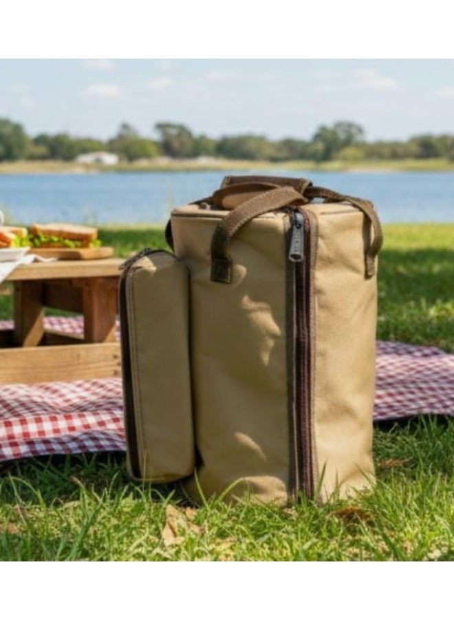 BAB Tall Camping Storage Bag 21×21×31 cm – Khaki Outdoor Gear Organizer for Hiking, Picnic & Travel Essentials - Image 1