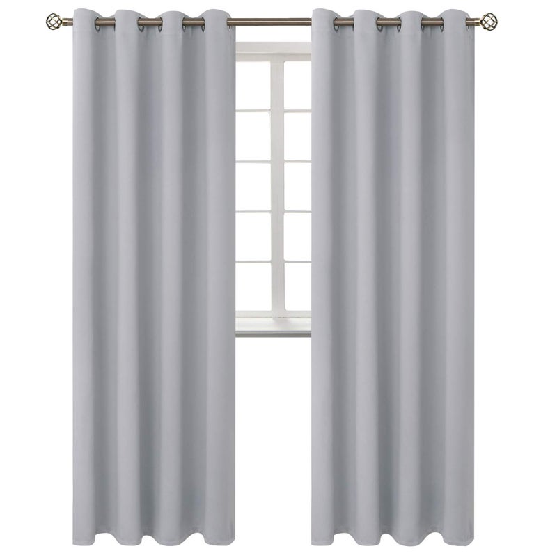 BGment Room Darkening Curtains 120 Inches Long - Grommet Thermal Insulated Drapes Window Treatment Curtains for Bedroom  2 Panels  52 x 120 Inch  Light Grey - Image 1