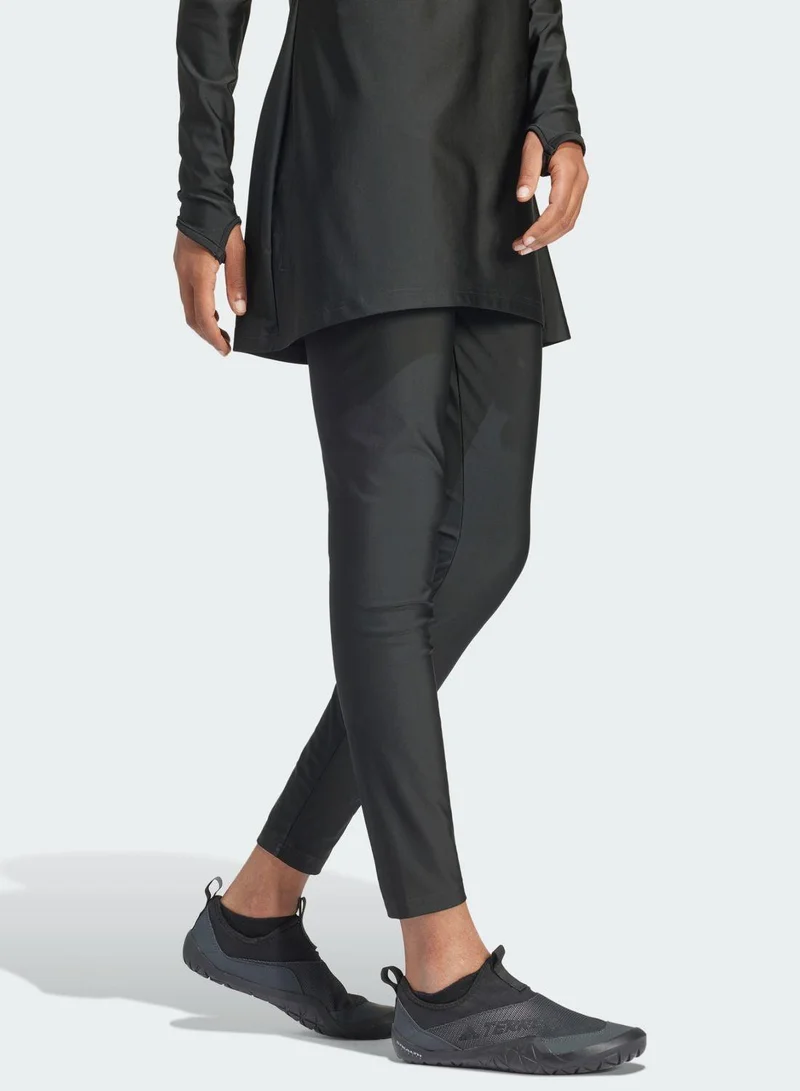 Adidas Black 3-Stripes Swim Leggings for Women | Best Price UAE