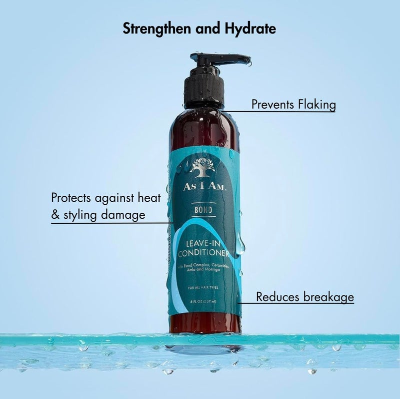 As I Am بلسم أسي آي أم بوند - 8 أونصات - علاج إصلاح البوند للشعر التالف - مع المورينغا، الأملا، والسيراميدات - Image 4