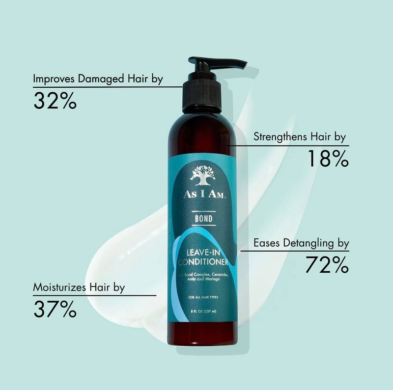 As I Am بلسم أسي آي أم بوند - 8 أونصات - علاج إصلاح البوند للشعر التالف - مع المورينغا، الأملا، والسيراميدات - Image 2