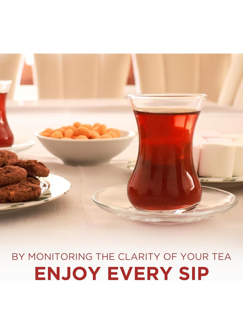 Generic - Turkish Tea Glasses and Saucers Set (12 Pieces) Arabic Persian Tea Cups (4oz/120ml) - Image 1