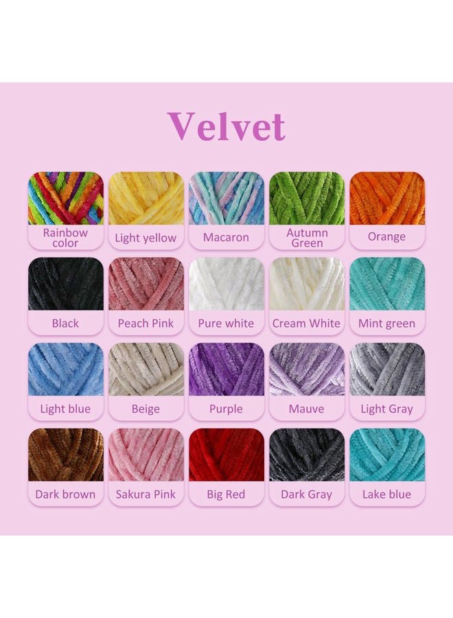 DAERBOF 3 Skeins Soft Fluffy Velvet Yarn, Chenille Chunky Yarn for Hand Knitting and Crocheting DIY Craft, Amigurumi Crochet Yarn（3×196.8yds, 3×3.5oz） (Rainbow Color) - Image 5