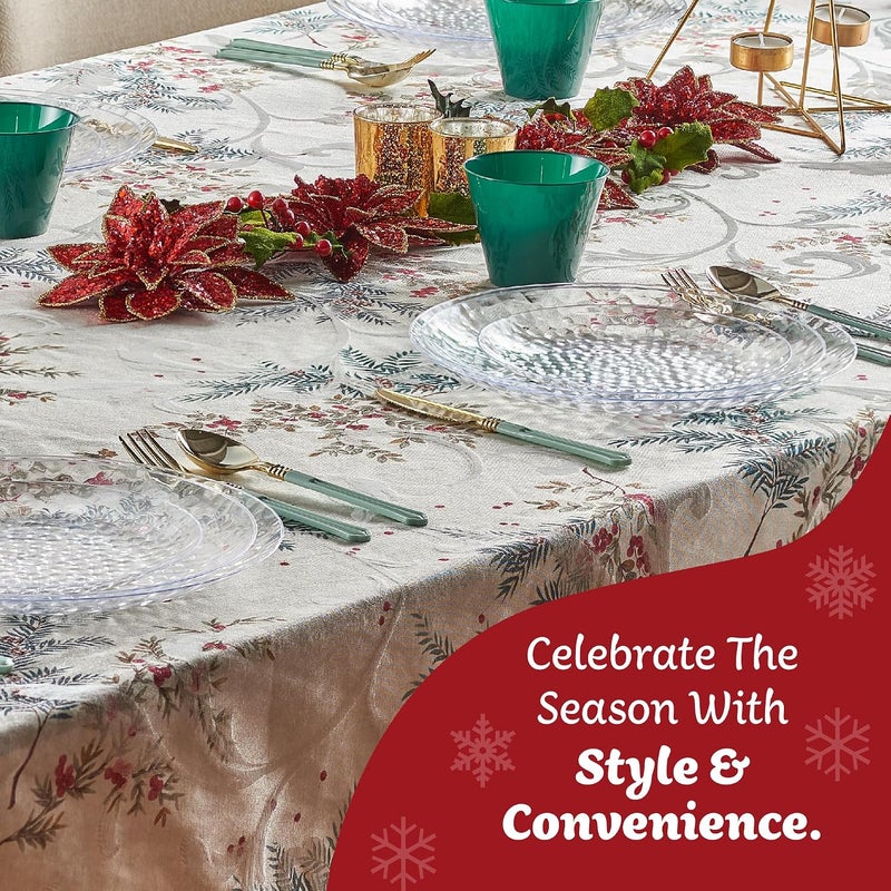 PLASTICPRO 30 Pack Heavyweight Disposable Plastic Plates - Elegant Clear Hammered Platsic Party Dishes (9'' INCH PLATES) - Image 4