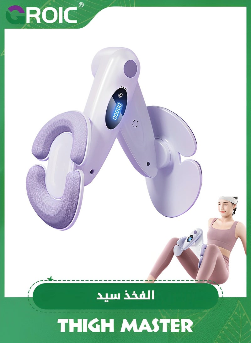 GROIC جهاز Thigh Master مع عداد وشد قابل للتعديل، تمرين كيجل، جهاز تمرين الفخذ الداخلي، جهاز تدريب عضلات قاع الحوض، معدات تمرين الفخذ، جهاز تمرين الفخذ للنساء، جهاز شد كيجل - Image 1